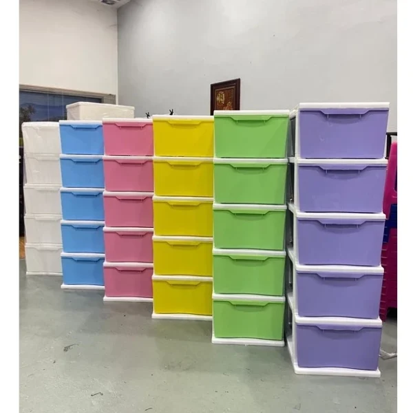 2755f64cff1702b7a1e8d25839fa5a37.webp 5 Tier Plastic Drawer Cabinet Storage Rack Cupboard for Clothes Wardrobe Organizer Random Color