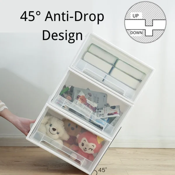 56ff1e73de45dc541d4f67da347d2069.webp Modern Big Storage Durable White Transparent Clothes Plastic Drawer Cabinet Stackable