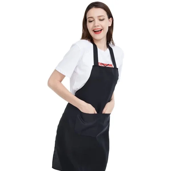5f9b843a9966ccc0593578c5de8895c4.webp Hang Neck Apron Kitchen Chef 2 Pockets Waterproof Adjustable Waist Size Oil Protection Washable