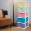 b1d8ea254aea68269cbc9c37d558acc8.webp 5 Tier Plastic Drawer Cabinet Storage Rack Cupboard for Clothes Wardrobe Organizer Random Color