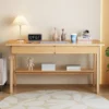 Japanese style Solid Wood Desk Minimalist Home Office Table with Drawers  Style Writing Desk