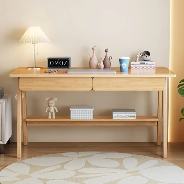 Japanese style Solid Wood Desk Minimalist Home Office Table with Drawers  Style Writing Desk