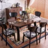 French Vintage Solid Wood Dining Chairs Home Dining Set Vintage Designer Ganoderma Backrest Chairs