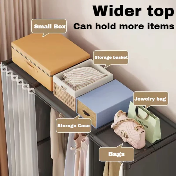 my-11134207-820l7-mjqgd1hjuosib3.webp Clothes Wardrobe with Curtain Storage Organizer Clothes Rack Large Wardrobe Muji Style Open Wardrobe