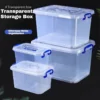 Transparent Storage Box Stackable With Lid Large Capacity Clothes Toys Sundries Storage Organizer