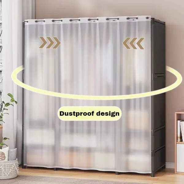 my-11134207-820la-mjqgd1hd9atj5e.webp Clothes Wardrobe with Curtain Storage Organizer Clothes Rack Large Wardrobe Muji Style Open Wardrobe