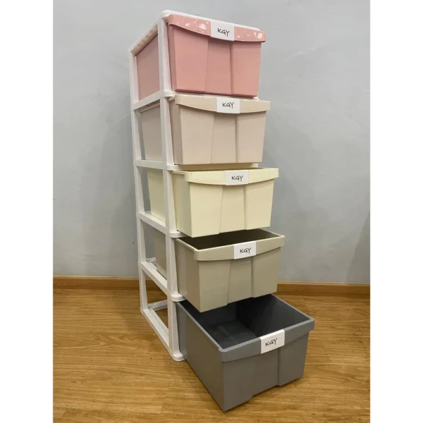 sg-11134201-22120-jg5fwg25szkv34.webp 5 Tier Plastic Cabinet Storage Drawer Cupboard Rack Cloths Organizer