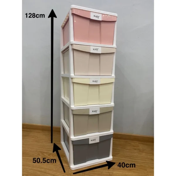 sg-11134201-22120-n5q6xo25szkvb7.webp 5 Tier Plastic Cabinet Storage Drawer Cupboard Rack Cloths Organizer