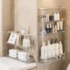 Transparent Wall Mounted Cosmetic Storage Cabinet Dustproof and Waterproof Drawer with Straps