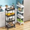 sg-11134201-81zul-miu4y0deg0eg2d.webp 5 Tiers Multifunction Storage Trolley Kitchen Rack Handle Honeycomb Basket Rolling Utility Cart Random Color