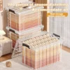 Transparent Storage Box Stackable With Lid Large Capacity Clothes Toys Sundries Storage Organizer