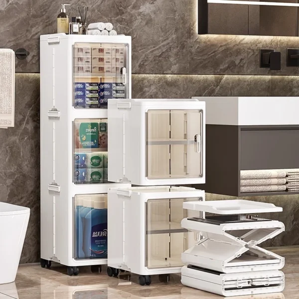 sg-11134201-81zvf-mio7wtdnhgci2b.webp Foldable Slim Gap Storage Cabinet 20CM Moving Rack Narrow Organizer Storage Cabinet With Wheels