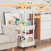 sg-11134201-81zwl-miu4y11gnjsy63.webp 5 Tiers Multifunction Storage Trolley Kitchen Rack Handle Honeycomb Basket Rolling Utility Cart Random Color