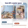 Makeup Box with Light   Mirror   Dustproof Cosmetic Organizer Storage Box