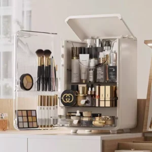 sg-11134201-821ef-mhacwnie5zbga7.webp Makeup Box with Light Mirror Dustproof Cosmetic Organizer Storage Box