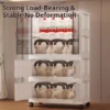 Cabinet Wardrobe 60cm Storage Multipurpose Folding Stackable Storage Cabinet With Pulley   Double Open Doors