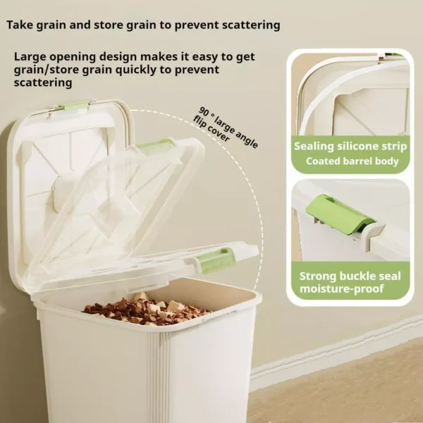 5kg Pet Food Storage Box Bucket Durable Sealed Home Rice Bucket Container Dog Cat Food Snack Box Moisture proof
