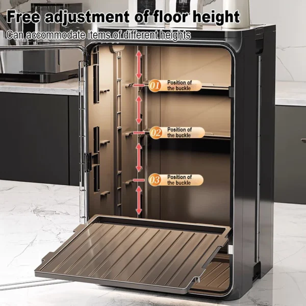Dust Proof Cup Storage Box with Large Capacity Foldable Design Removable Shelves Tea Cups and Coffee Mugs