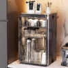 Dust Proof Cup Storage Box with Large Capacity Foldable Design Removable Shelves Tea Cups and Coffee Mugs