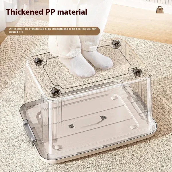 sg-11134201-8226e-mhvqi77mghs1ca.webp Transparent Storage Box With Wheels and Lid Stackable Storage Box