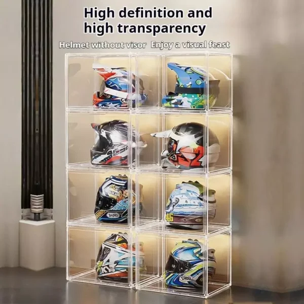 sg-11134201-82278-mhszwizjkdfsf8.webp Dustproof Full Transparent Helmet Box Large doll display box Blind box display stand Stackable collection box