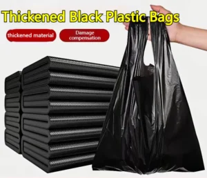 20Pcs Disposable Vest Type Garbage Bag Black Plastics Trash Durable Waste Bag
