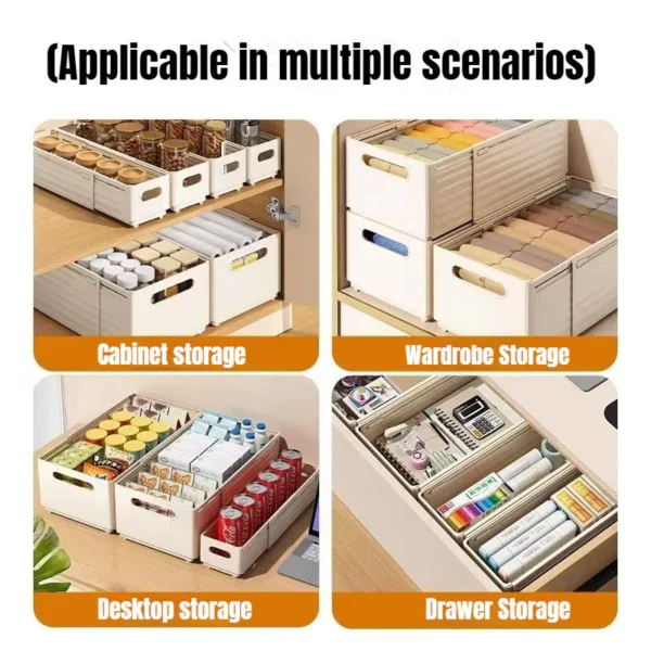 Extendable Storage Box Adjustable Cabinet Organizer Muji Style For Kitchen Bathroom Desktop