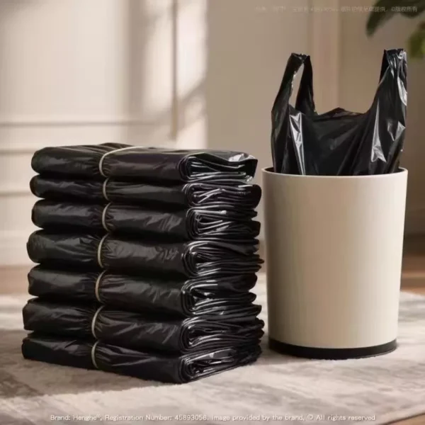 sg-11134201-8260h-mjgpcomkrw91d8.webp 20Pcs Disposable Vest Type Garbage Bag Black Plastics Trash Durable Waste Bag