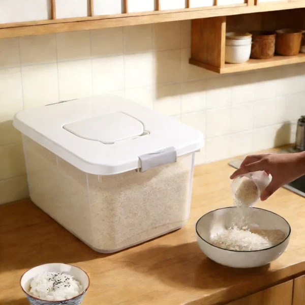 Household Cartoon Rice Tank Push Pull Rice Storage Container Food Grade Moisture Proof