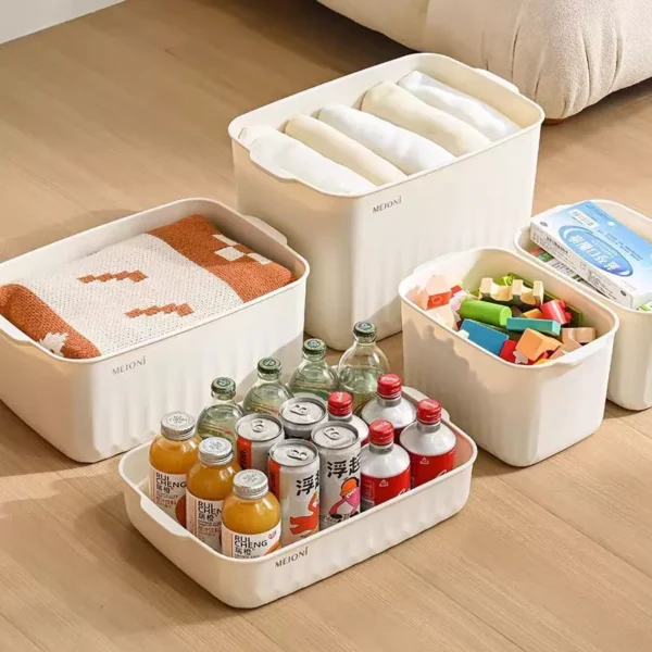 PP material household miscellaneous snack sorting box  kitchen and bedroom storage basket