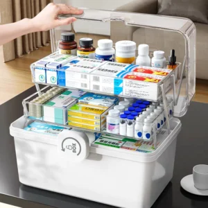 sg-11134201-8261l-mkag9xgazdac37.webp Portable Medicine Box Plastic First Aid Kit Transparent Storage Box Household Emergency Care Box