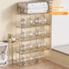 Transparent Acrylic Foldable Book Storage Box Desktop Organizer Shelf Room School Office Book Shelf