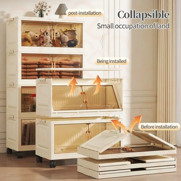 Value Combo Double Doors Storage Box Stackable Foldable Multipurpose Storage Cabinet