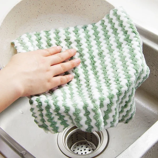 Washable Super Soft Microfiber Kitchen Cleaning Towel Dish Cloth Rag Stain Dirt Removal Wipes