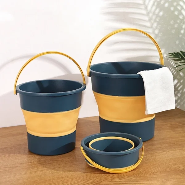 Collapsible Water Bucket Portable Fishing Car Wash Home Cleaning Picnic Outdoor Foldable Handle Pail