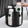 sg-11134202-7reop-m2att0c1spx7e9.webp Cup Holder Dispenser Rotatable Coffee Cups Lids Seasoning Cosmetic Storage Organizer Rack