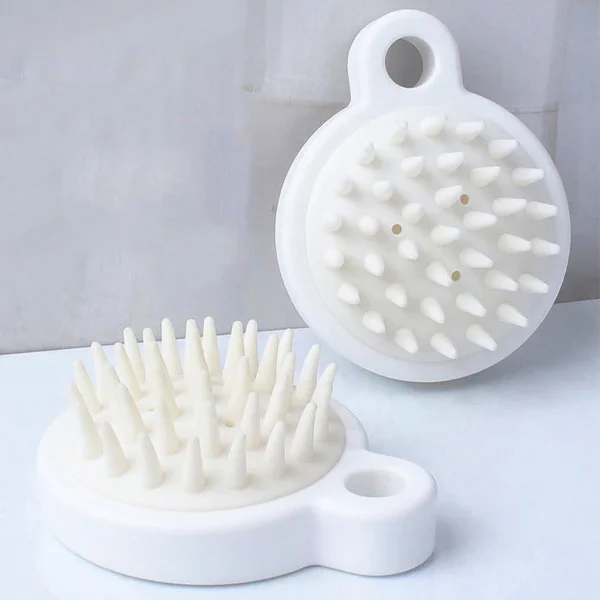 Bristle Head Scalp Massager Soft Exfoliator Dandruff Removal Flexible Shampoo Cleansing Scrubber